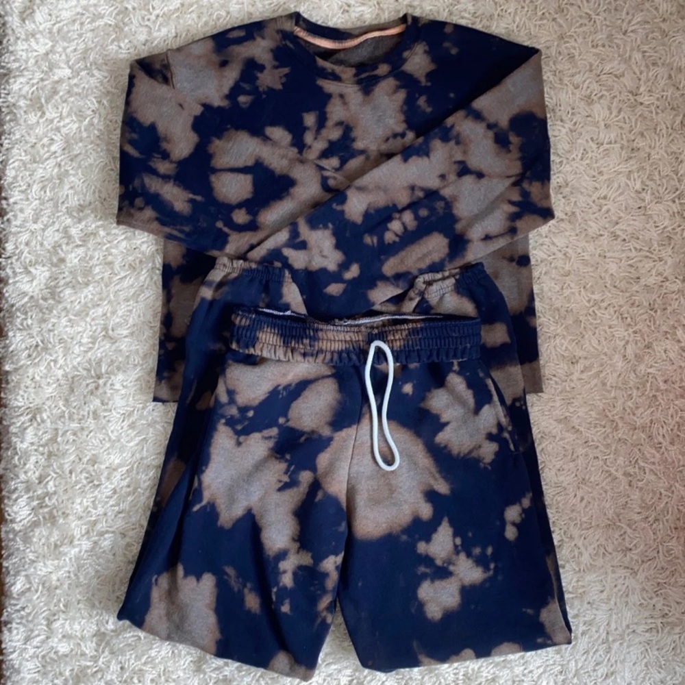 Custom Bleach Dyed Sweat Set
